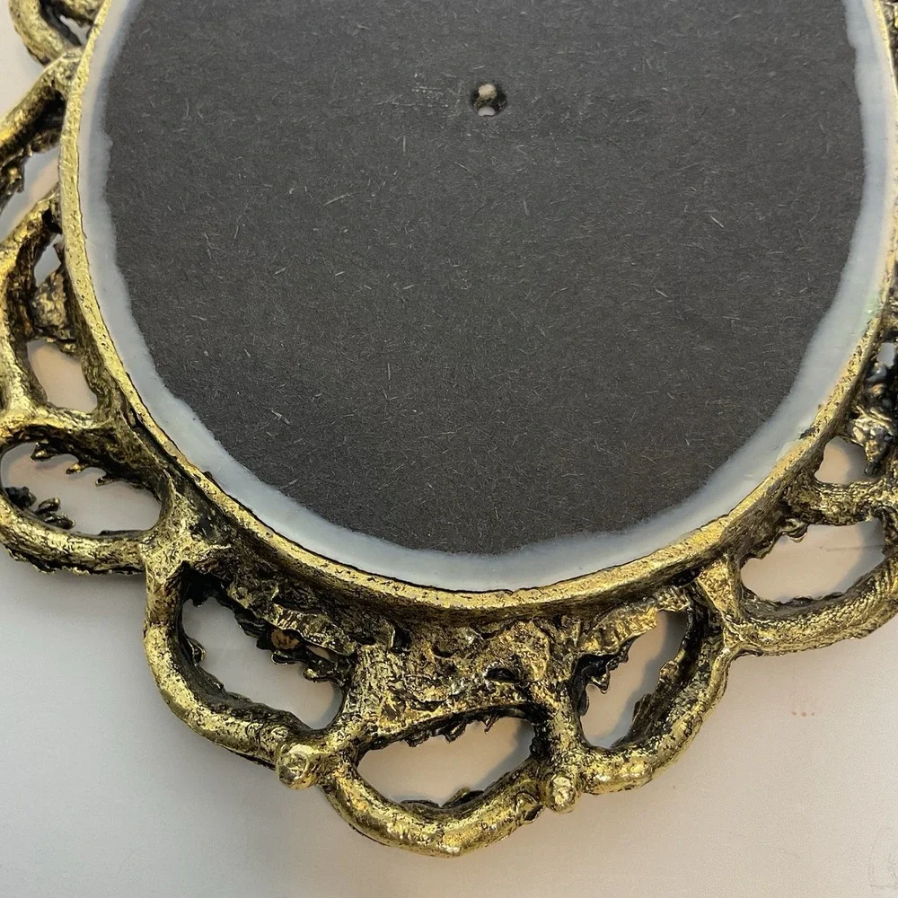 Pair‎ Of Vintage Cameo Porcelain Fragonard Art Printed Plaques 24K Gold Plated